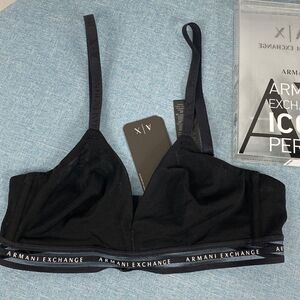 Armani Exchange Black Mesh Bralette